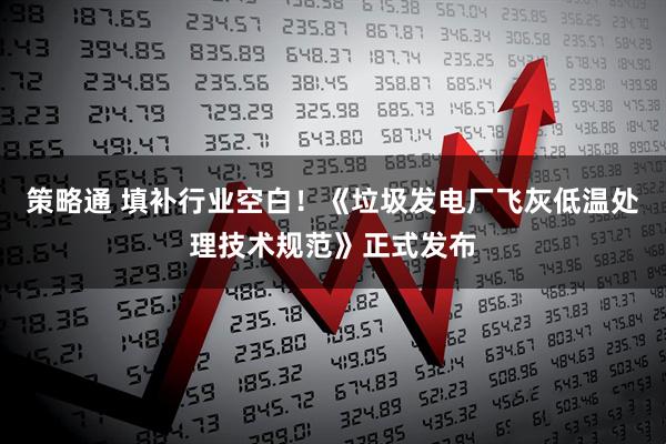 策略通 填补行业空白！《垃圾发电厂飞灰低温处理技术规范》正式发布