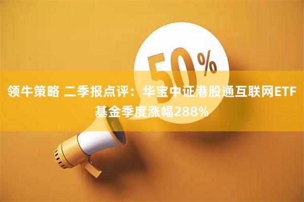 领牛策略 二季报点评：华宝中证港股通互联网ETF基金季度涨幅288%